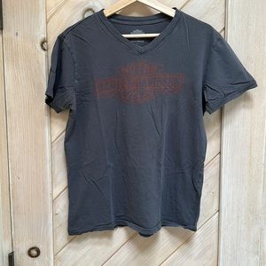 Harley Davidson Men’s Medium V Neck Grey & Orange